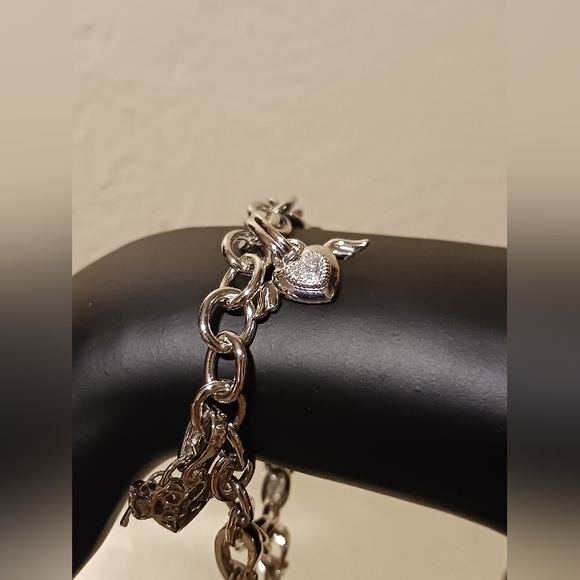Affinity Guardian Angel Diamond & Sterling Silver Charm Bracelet - Picture 6 of 8